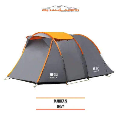TENDA CAMPING FAMILY KAPASITAS 5 ORANG ALUMUNIUM ALLOY PU 3000MM WATERPROF DOUBLE LAYER