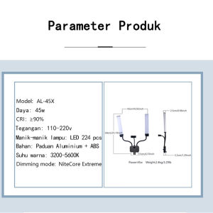 ✨BISA COD & Garansi✨Professional Glamlight Lampu Make up Mua Ring Light LED BI-COLOR Dual BAR HD AL-45X Lighting mua 3200-5600K Fill Light Nitecore-Extreme Mengisi Cahaya Riasan XY