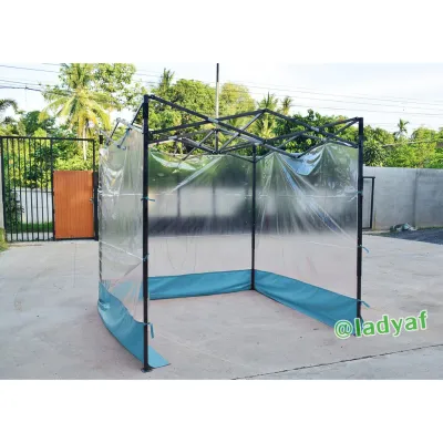 ผ้าใบกันสาด ผ้าปิดข้างเต็นท์ 2x2 2x3 3x3 แบบโปร่งใส ผ้าใบปิดรอบเต็นท์