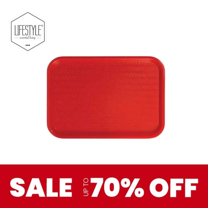 LIfestyle Rectangular Red Tray Service Tray Unbreakable Lightweight