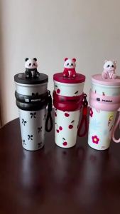 700ml Cute Doll Insulated Tumbler - Aesthetic Straw Cup for Women Large Capacity Hot Cold Portable700ml