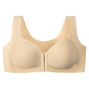 Plus Size Bra for Women Front Closure Seamless Wireless Push-Up 36-50 CD Cup Womens Underwear