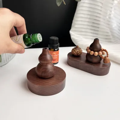 Walnut Gourd Essential Oil Wood Aroma Diffuser Wood Mini Car Home Office Decoration
