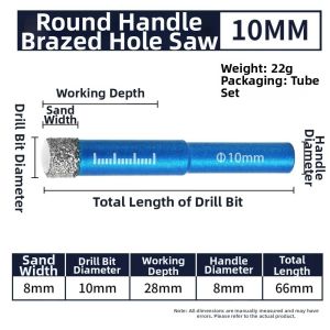 DIVATEN Dry Drilling Diamond Drilling Bit Round Shank 5-16mm Size Tile Hole Opener Durable Brazed Design Porcelain Hole Saw For Ceramic Tile
