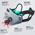 BASE CAMP M Plus Dust Mask, Breathable Reusable Face Mask with 6 Activated Carbon Filters for Woodworking Construction Mowing Grinding (Modern1). 