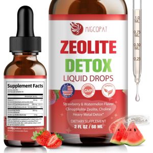 Migcopat Zeolite Detox Liquid Drops With B12 D3 & Vitamin C – Pure Body Cleanse Support For Heavy Metals Natural Zeolite Foula