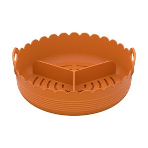 BAGUO(霸果) Multi-color Silicone Air Fryer Liners Non-stick Food-grade 3 Grids Oven Tray Baking Tray 7/8 Inch Divided Airfryer Basket Oven Microwave Accessories