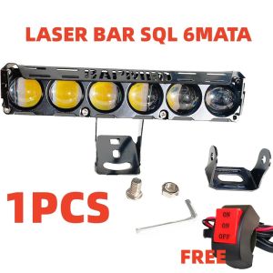 Lampu tembak LED Laser D2 D3 transformer 6 mata SQL Waterproof 6 mata lensa putih/kuning SUPER BRIGHT HI LO LAMPU TEMBAK MOTOR MOBIL 70 WATT LASER LED PREMIUM Hadiah gratis