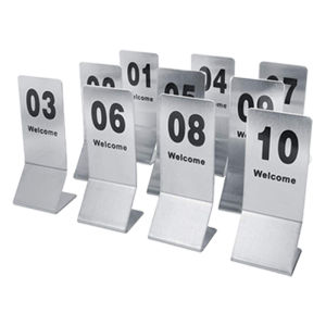 10Pcs Stainless Steel Table Sign Number Plate 01-10 Table Numbers for Restaurants Wedding