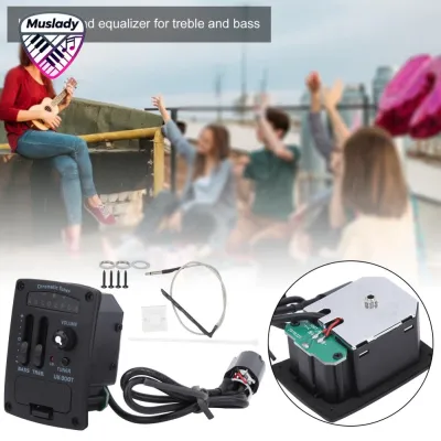 Muslady Bộ khuếch đại Bộ chỉnh âm đàn Ukulele 2 băng tần EQ Pickup Phụ kiện nhạc cụ