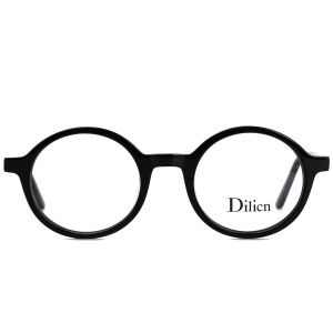 Dilicn Round Style Acetate Eyeglasses Frames Fashion Classic Glasses Optical Lenses For Women Man Oculos 1001