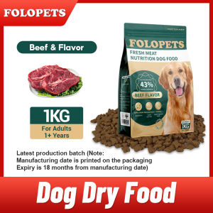 FOLOPETS 1kg Puppy / Adult Dog Dry Food Goat Milk Chicken Fish Flavor All Breeds And Stages