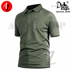 SILVER KNIGHT Tactical Quick-Dry Breathable T-shirt For Training Camping and Outdoor Polo Shirt