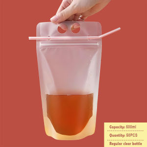 【Wholesale】Stand-up pouchesfrosted texturethickened plastic self-sealing bags for juice and food.