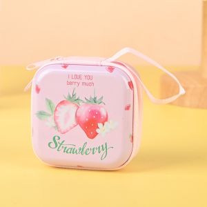 กระเป๋าเก็บหูฟัง/สายชาร์จ/แฟลตไดร์ฟ/ใส่เหรียญ อเนกประสงค์ ลายผลไม้ น้ำนักเบา