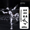 T13 Action Figure 3D Printed Movable Lucky 13 Robot Doll Interchangeable Hands Display Stand Luminous Wings. 