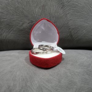 COD!! Cincin Kawin  Mata belah Udah Dapat 2 Pcs + Box Cincin love mewah dan berkelas Berlapis Stainless Steel