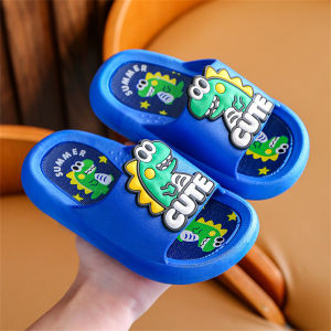 【Local Stock】Little Dinosaur kids Slippers Made of PVC Waterproof Material Durable Foot Protection Specially Designed for Anti slip in Bathroom Complex Patterns Suitable for 2-15Y