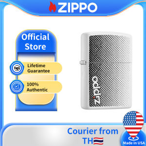Zippo Logo Design Chrome Windproof Pocket Lighter 29689(ไม่มีเชื้อเพลิงภายใน โปรดซื้อแยกต่างหาก)