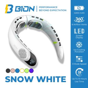 BION Neck Fan NF-888 Kipas Angin Gantung Leher Portable Outdoor Konser USB Type-C 4000 mAh Premium Ice Porselain