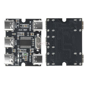 Bảng mở rộng Hub USB 1 đến 3 với giao diện nguồn-Tương thích với Raspberry Pi 4/5 cổng Loại C truyền dữ liệu tốc độ cao (5V DC cắm & chạy)