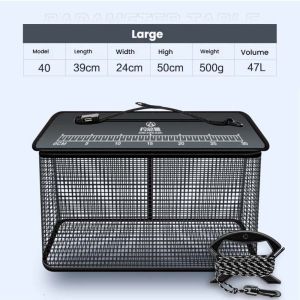 MUQZI Fish Net Bag Floating Fish Basket Large Capacity Quick-drying Foldable Fishing Net Durable Fish Protector Foldable Fish Cage Fishing Bait