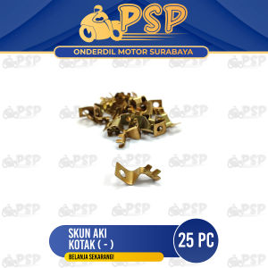 Skun Aki Kotak (-) (Per Pak 25 PCS) - Scun Sekun Klem Soket Socket Terminal Accu Min Minus Universal
