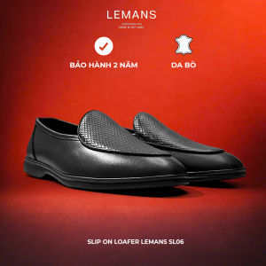 Giày lười Slip on Loafer nam Lemans SL06.2 - da bò - đế thơm êm chân bảo hành 24 tháng