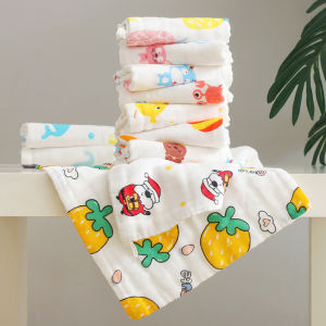 ผ้าเช็ดหน้าเด็ก 25x25 เซนติเมตร อเนกประสงค์ คละลาย ผ้าสาลู ผ้าเช็ดมFJ01