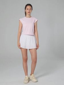 Lulu Original Yarn Beautiful Back Short Sleeve t Cool Breathable Running Hollow Sports Fitness Yoga Shirt for Women Sun Protection UPF50