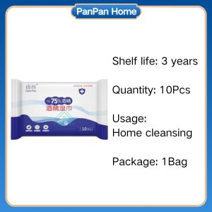 PanPan Alcohol Wet Wipes (10/80 Pcs) 99.9% kill virus Alcohol Wipes Moisturizer Sanitize Tissue 消毒纸巾 酒精消毒湿巾