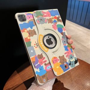 CrashStar 360° Rotatable Stand Flip Leather Tablet Case With Free Fashion Sticker For iPad Mini 4 5 6 7 Air 2 3 4 5 6 iPad 7 8 9 10 11 Gen 2025 iPad Pro 11 inch 12.9 inch M4 M3 M2 2024 2022 iPad 7.9 8.3 9.7 10.2 10.5 10.9 13 inch iPad Cover Pad Casing