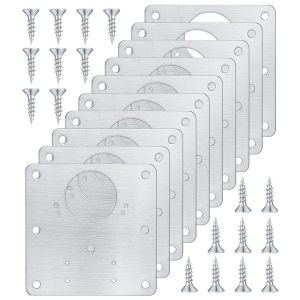 10Pcs Cabinet Stainless Steel Hinges Repair Plate Hinge Repair Brackets Kit for Furniture Shelves