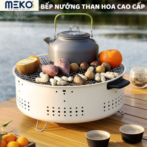 Bếp nướng than hoa không khói lò nướng thịt cao cấp chất liệu thép chịu nhiệt có chân phụ nhỏ gọn chắc chắn an toàn size 30cm