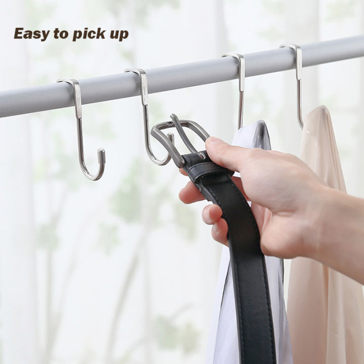 🇸🇬【SG stock】Creative Seamless Stainless Steel Double S Hooks Cabinet ...