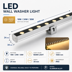 Outdoor LED Wall Washer Light RGB Warm White IP65 Waterproof Aluminum Body for Villa Garden Facade