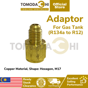 TOMODACHI Car Aircond Adaptor Fitting For Gas Tank Cyinder R134a to R12 | Cooper Durable
