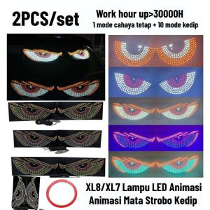 COD XL8/XL7 Lampu LED Animasi Mata Strobo Kedip Blitz Flash Nyala Diam Colok USB Variasi Truk Bus Mobil Banyak Mode
