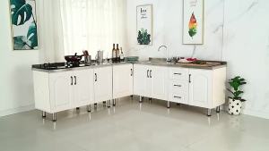 Kitchen Cabinet Storage Cabinet stove Simple Stainless Small Mobile Rental One