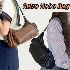 DUDAN Y2K Retro Shoulder Bag Spicy Girl Fashion Vintage Underarm Bag Simple Korean Armpit Bag Girls