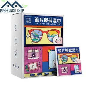 PREFERRED SHOP Glasses Wipes Box 100pcs Glasses Cleaning Wipes Lens Cloths Paper