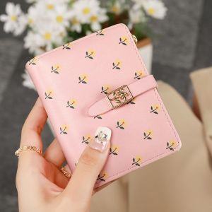 Dompet Lipat Nayana Terbaru Cantik Pink Motif Fashion Simpel Remaja Kekinian WA1210P3