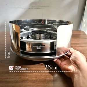 Full Bộ Bếp Cồn A1 + Mâm Lót 26cm + Chắn Gió Inox 430 Cao Cấp - Thương Hiệu Vũ Khải