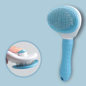 Cat & Dog Self-Cleaning Pet Grooming Brush - Anti-Scratch Soft Bristle for Hair Removal & Skin Health