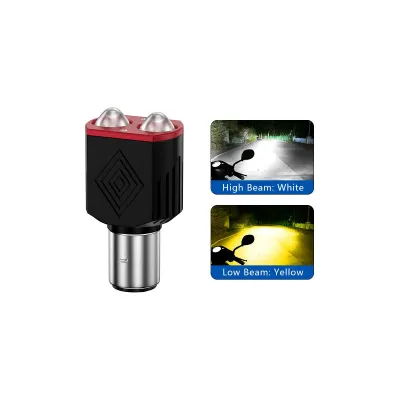 【Factory-direct】 H4 H6 / BA20D LED Motorcycle Headlight CSP Dual Color White Hi Lo Beam Lens for Motorbike Headlight Scooter Fog Lamp