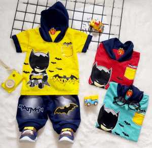 Set Baju Anak Bayi Motif Batman Usia 0-12 Bulan | Baju Bayi Laki laki 0 sampai 6 bulan 1 set | baju bayi laki laki 0 sampai 6 bulan lucu | baju bayi laki laki 6 sampai 12 bulan | Baju Anak Bayi Cuci Gudang | Setelan Anak anak Baby