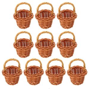 Pack of 10 Small Plastic Baskets Picnics Baskets Miniature Lightweight Florals Basket Decorations Organization Tool