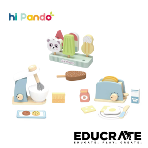 Hi Pando Wooden Pretend Play Kitchen Accessories Mixer Bread Toaster/ Ice Cream