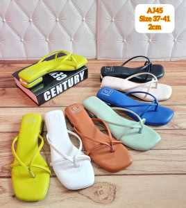 ABBUSHOES Aj 45 sendal wanita hak tahu jepit glamor 2cm