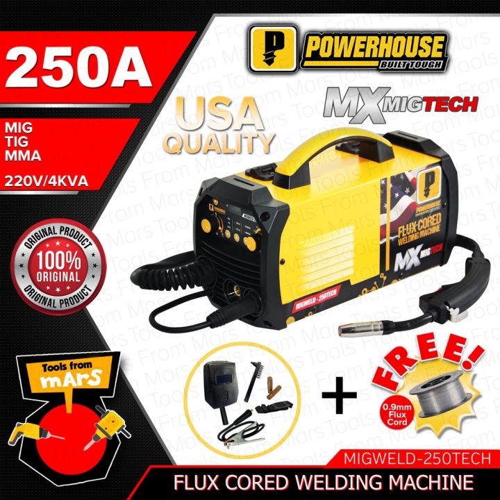 [3IN1] POWERHOUSE USA Migweld Gasless with Auto Synergic Function